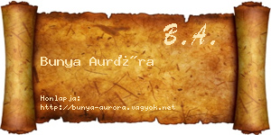 Bunya Auróra névjegykártya